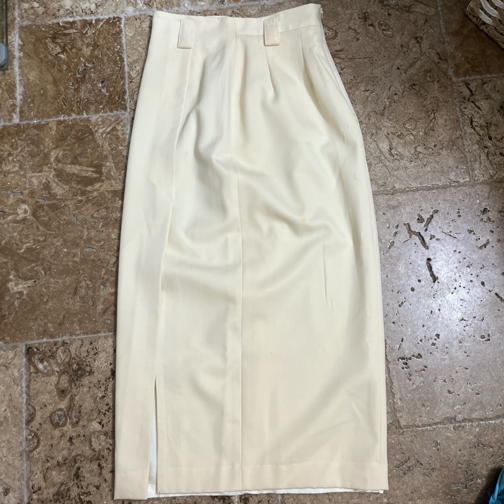 Pleated Linen Maxi Skirt